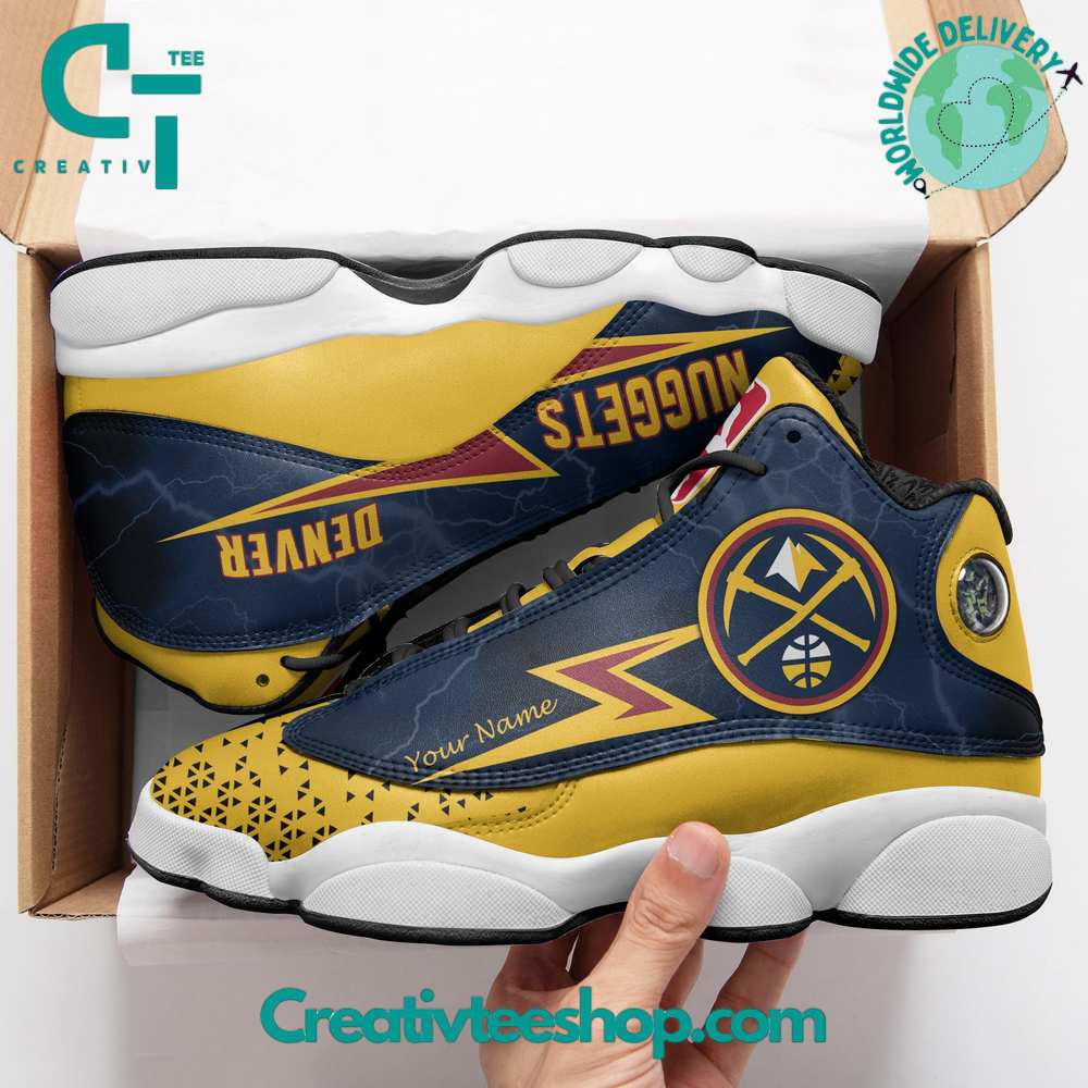 Ideafootwear Denver Nuggets AJ13 Sneakers Shoes For Men And Women 8