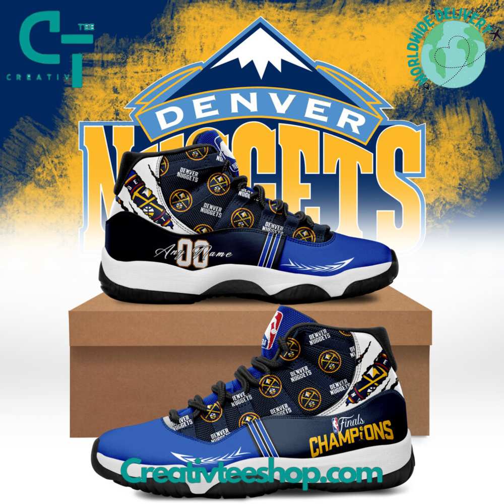 Ideafootwear Denver Nuggets AJ13 Sneakers Shoes For Men And Women 9