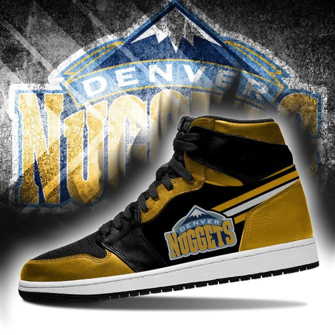 Ideafootwear Denver Nuggets NBA AJ1 High Sneakers Shoes For Men And Women 1