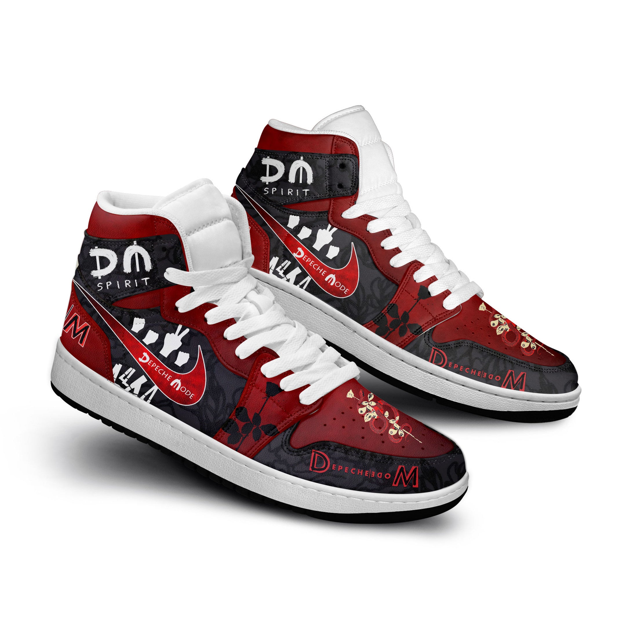 Ideafootwear Depeche Mode AJ1 High Sneakers Shoes For Men And Women 5