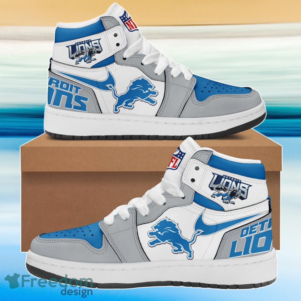 Ideafootwear Detroit Lions AJ1 High Sneakers Shoes For Men And Women 15