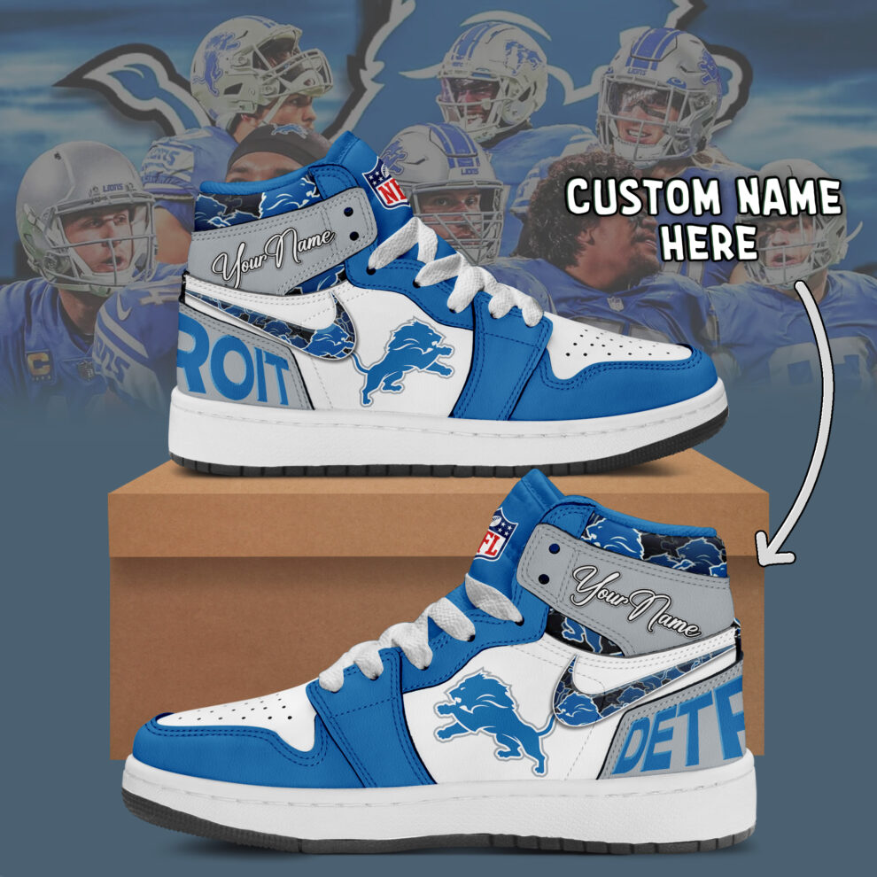 Ideafootwear Detroit Lions AJ1 High Sneakers Shoes For Men And Women 11