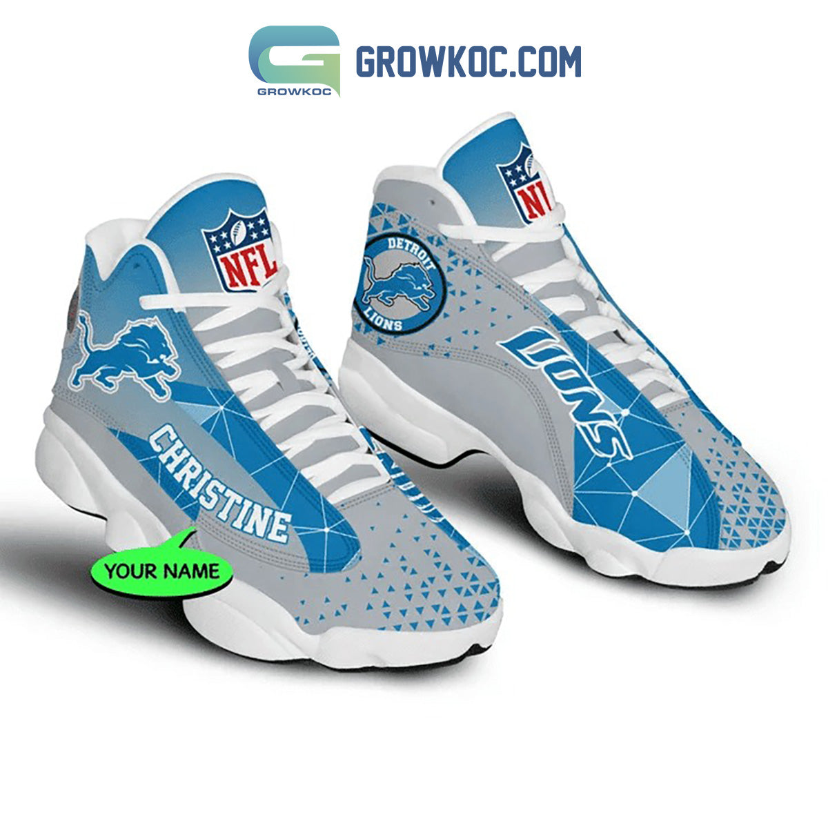 Ideafootwear Detroit Lions AJ13 Sneakers Shoes For Men And Women 4
