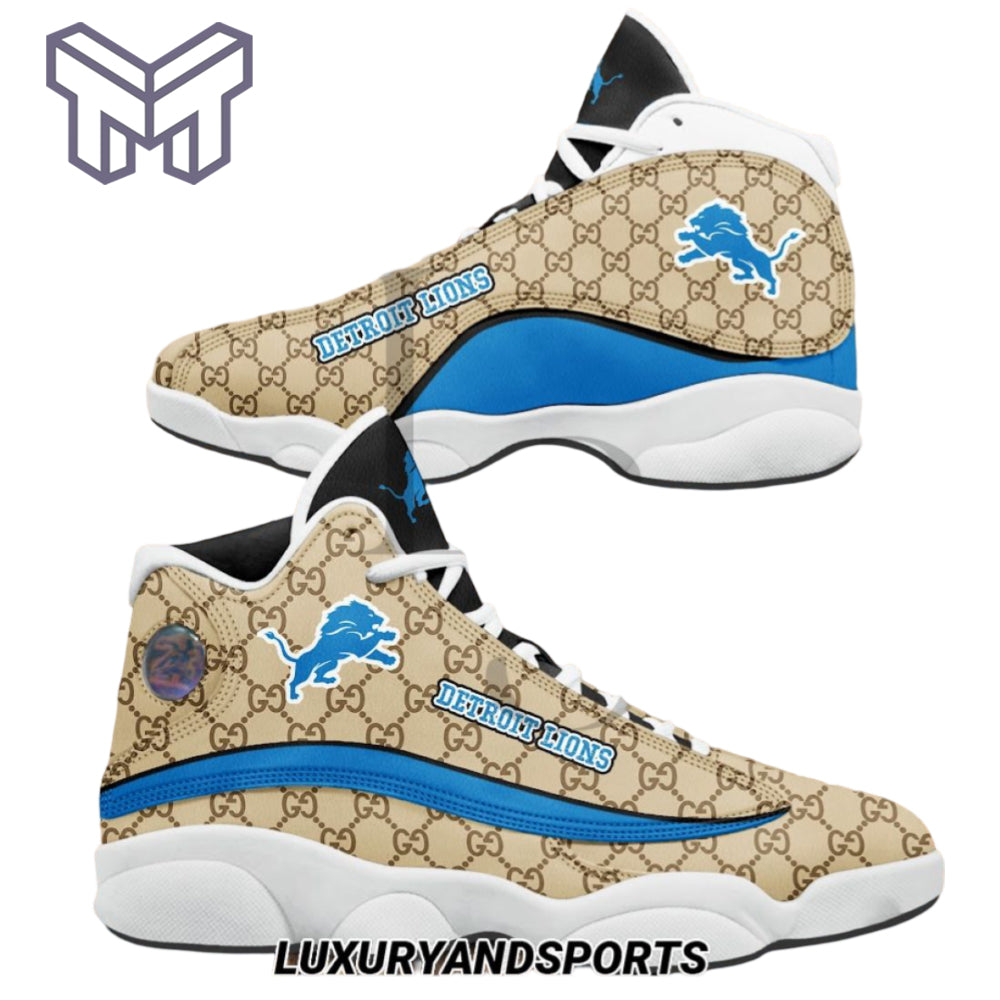 Ideafootwear Detroit Lions AJ13 Sneakers Shoes For Men And Women 5