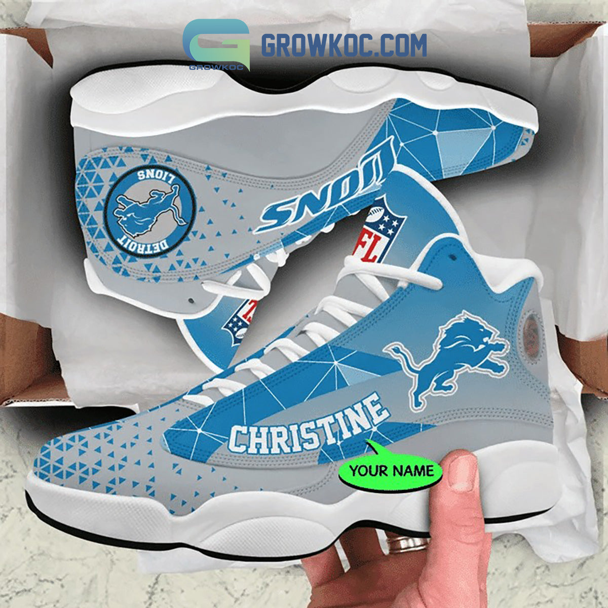 Ideafootwear Detroit Lions AJ13 Sneakers Shoes For Men And Women 4