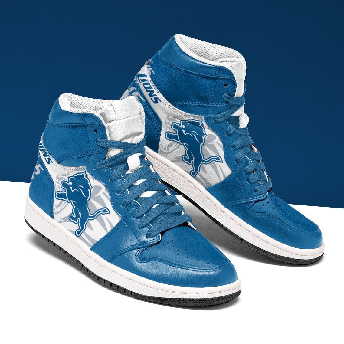 Ideafootwear Detroit Lions NFL AJ1 High Sneakers Shoes For Men And Women 1