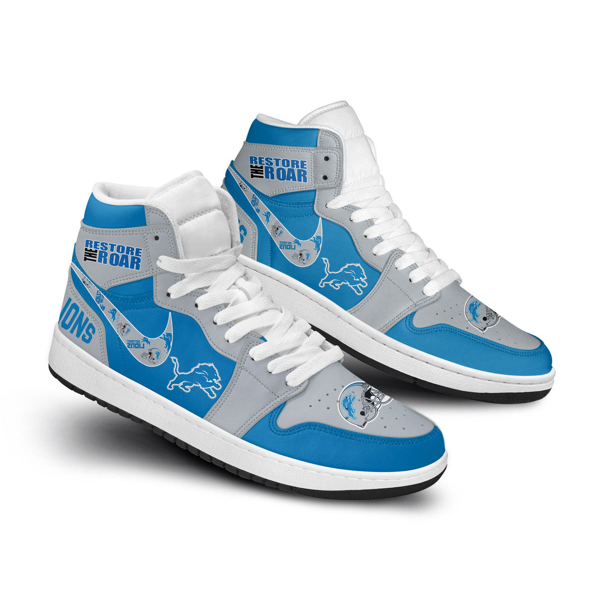 Ideafootwear Detroit Lions AJ1 High Sneakers Shoes For Men And Women 20