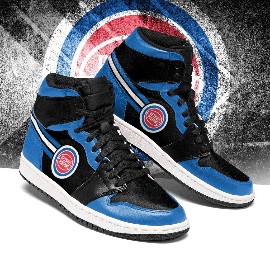 Ideafootwear Detroit Pistons NBA AJ1 High Sneakers Shoes For Men And Women 1