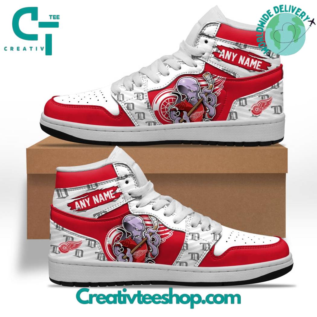 Ideafootwear Detroit Red Wings AJ1 High Sneakers Shoes For Men And Women 1