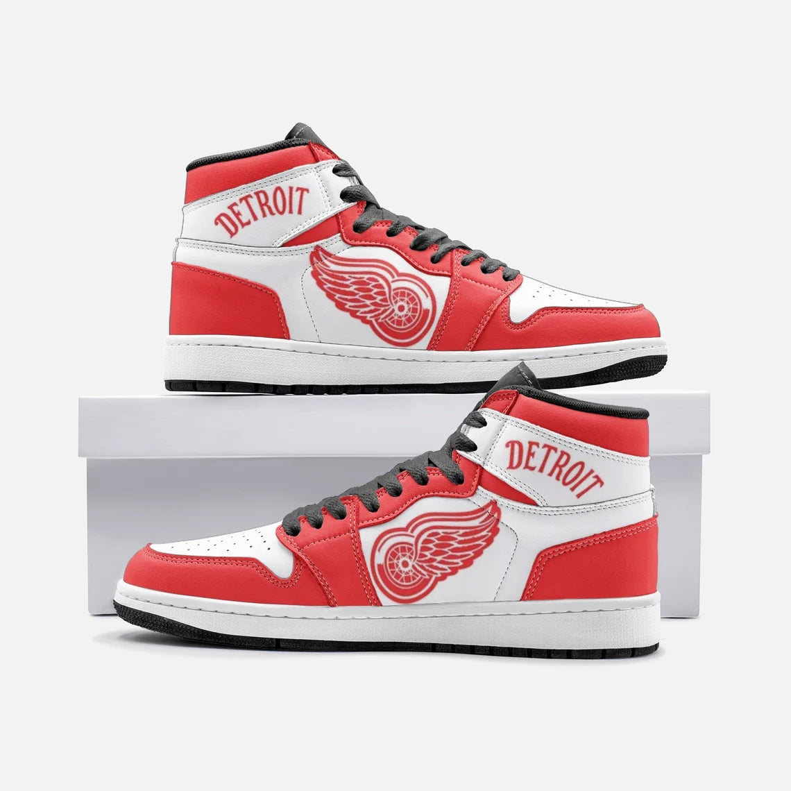 Ideafootwear Detroit Red Wings AJ1 High Sneakers Shoes For Men And Women 5