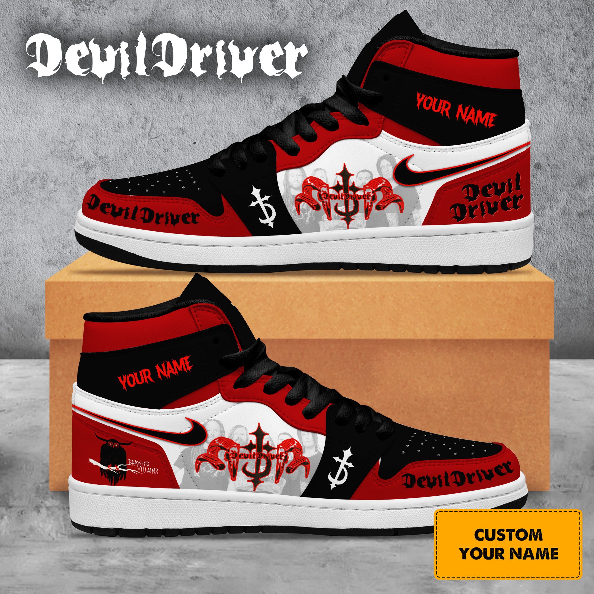 Ideafootwear DevilDriver AJ1 High Sneakers Shoes For Men And Women 2