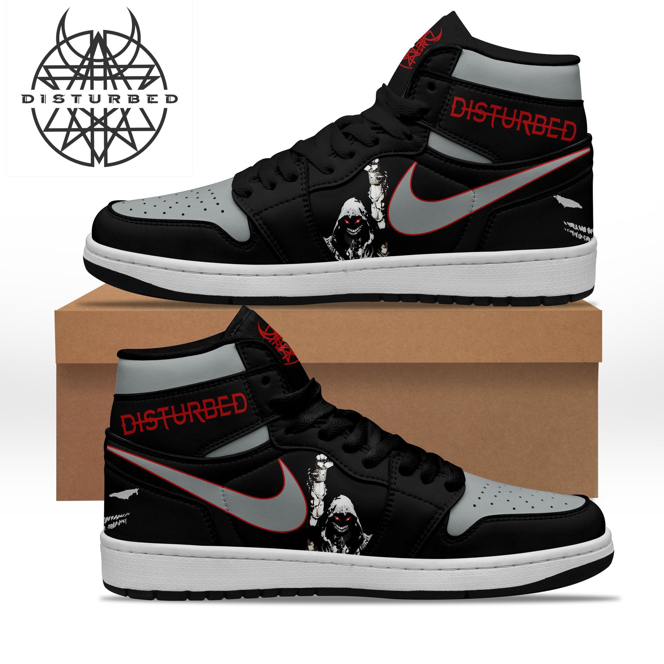 Ideafootwear Disturbed AJ1 High Sneakers Shoes For Men And Women 8
