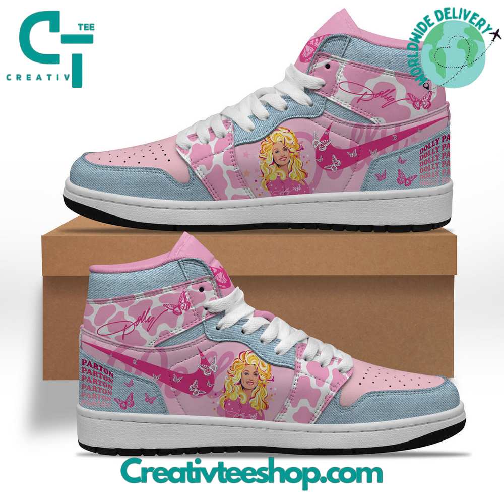Ideafootwear Dolly Parton AJ1 High Sneakers Shoes For Men And Women 5