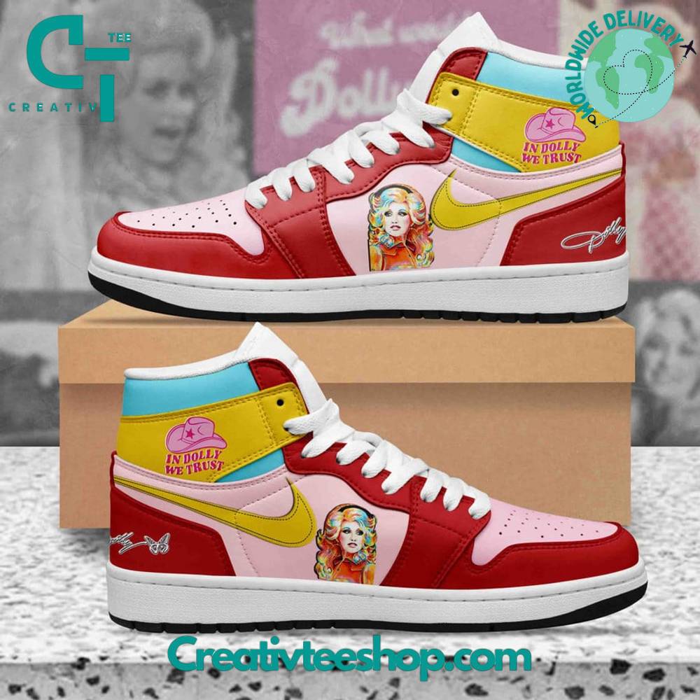 Ideafootwear Dolly Parton AJ1 High Sneakers Shoes For Men And Women 6