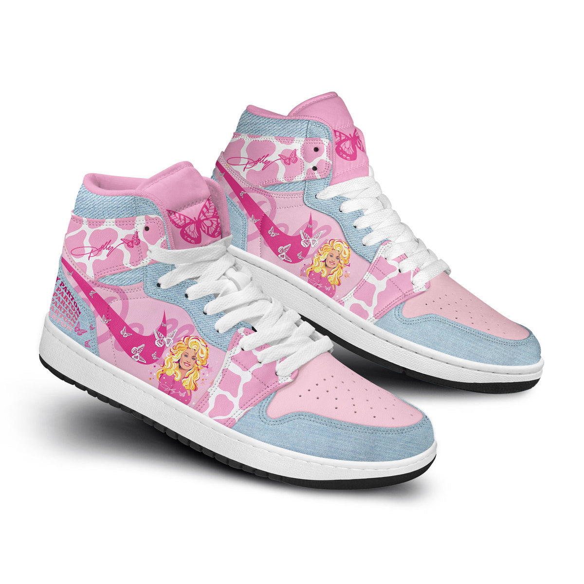 Ideafootwear Dolly Parton AJ1 High Sneakers Shoes For Men And Women 9