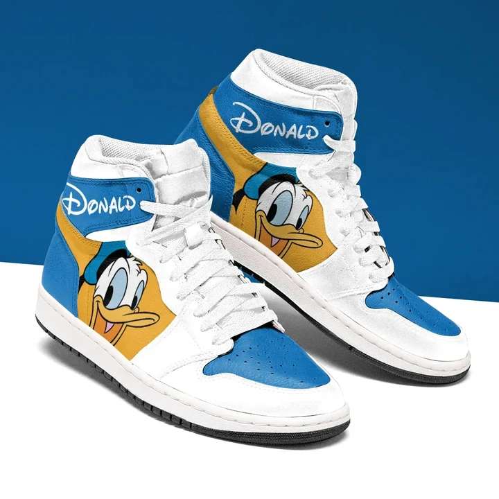 Ideafootwear Donald Duck AJ1 High Sneakers Shoes For Men And Women 2