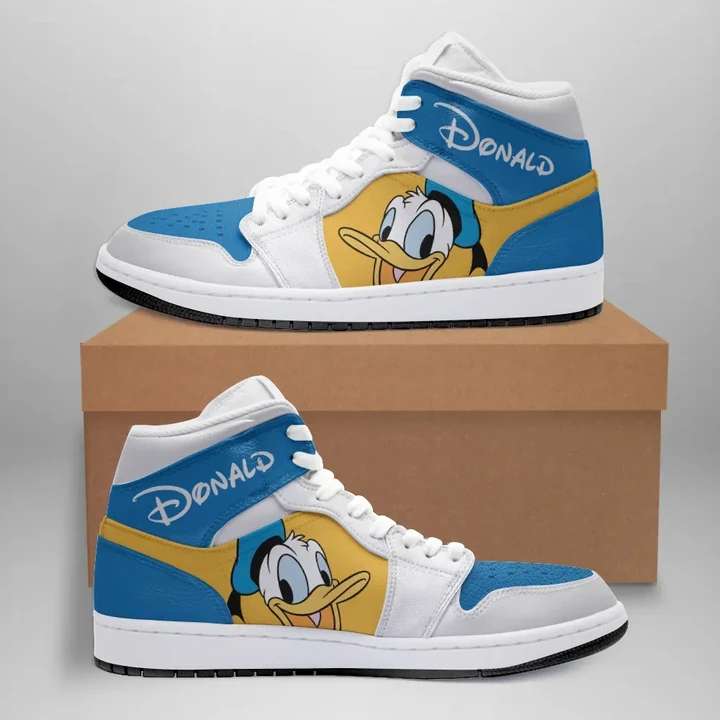 Ideafootwear Donald Duck AJ1 High Sneakers Shoes For Men And Women 2