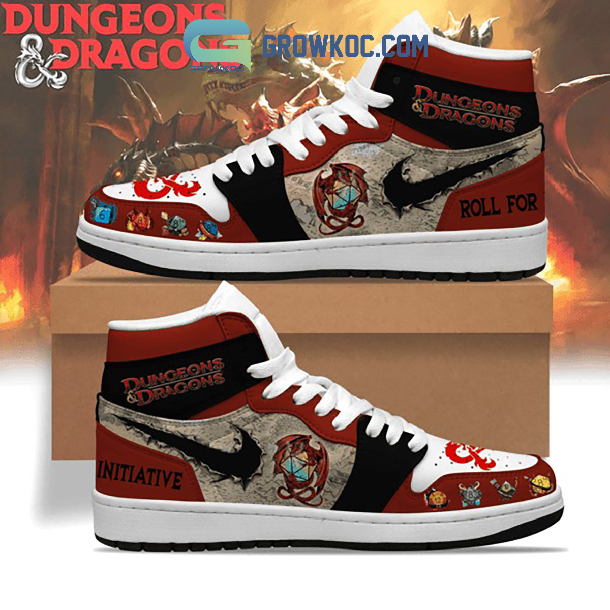 Ideafootwear Dungeons & Dragons AJ1 High Sneakers Shoes For Men And Women 1
