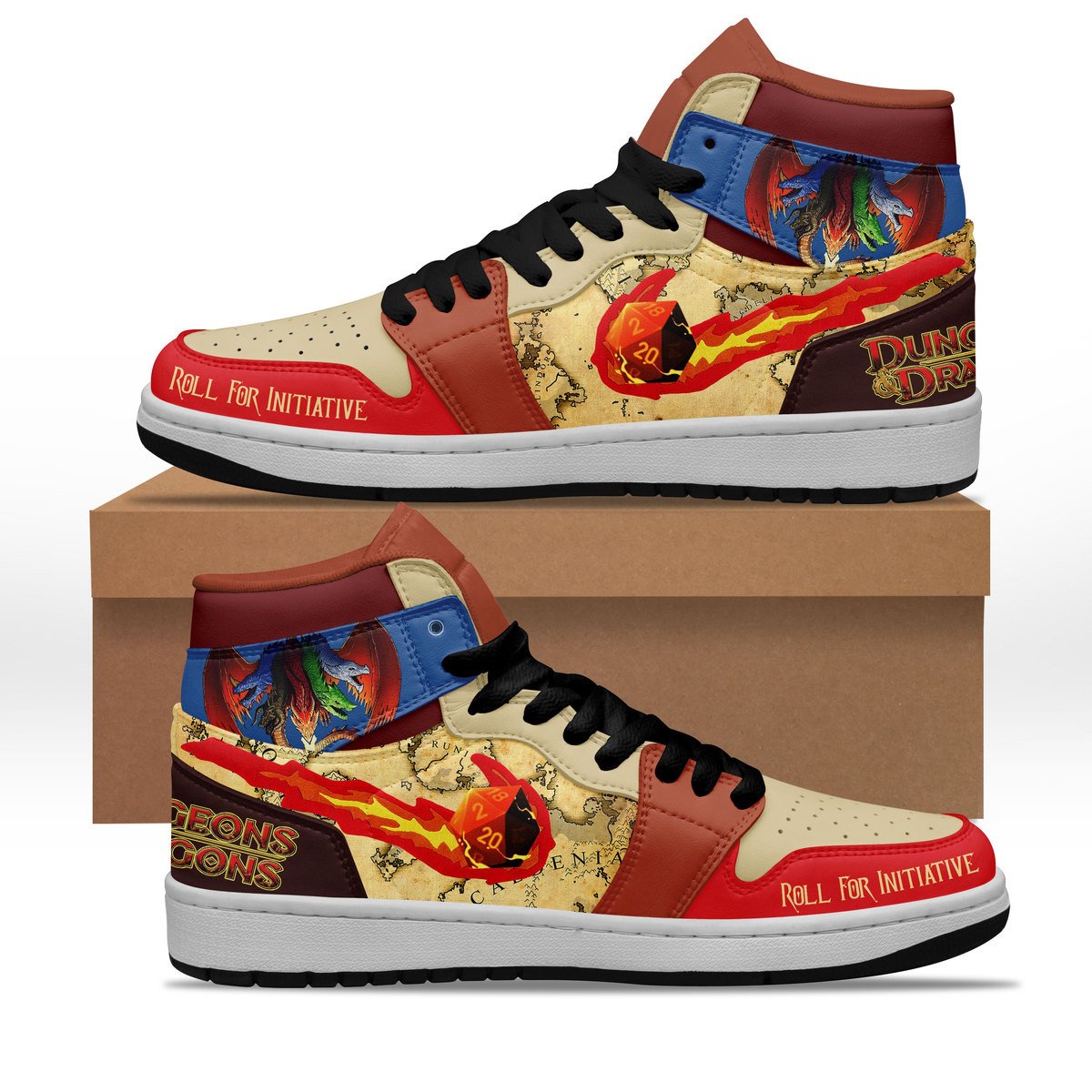 Ideafootwear Dungeons & Dragons AJ1 High Sneakers Shoes For Men And Women 4
