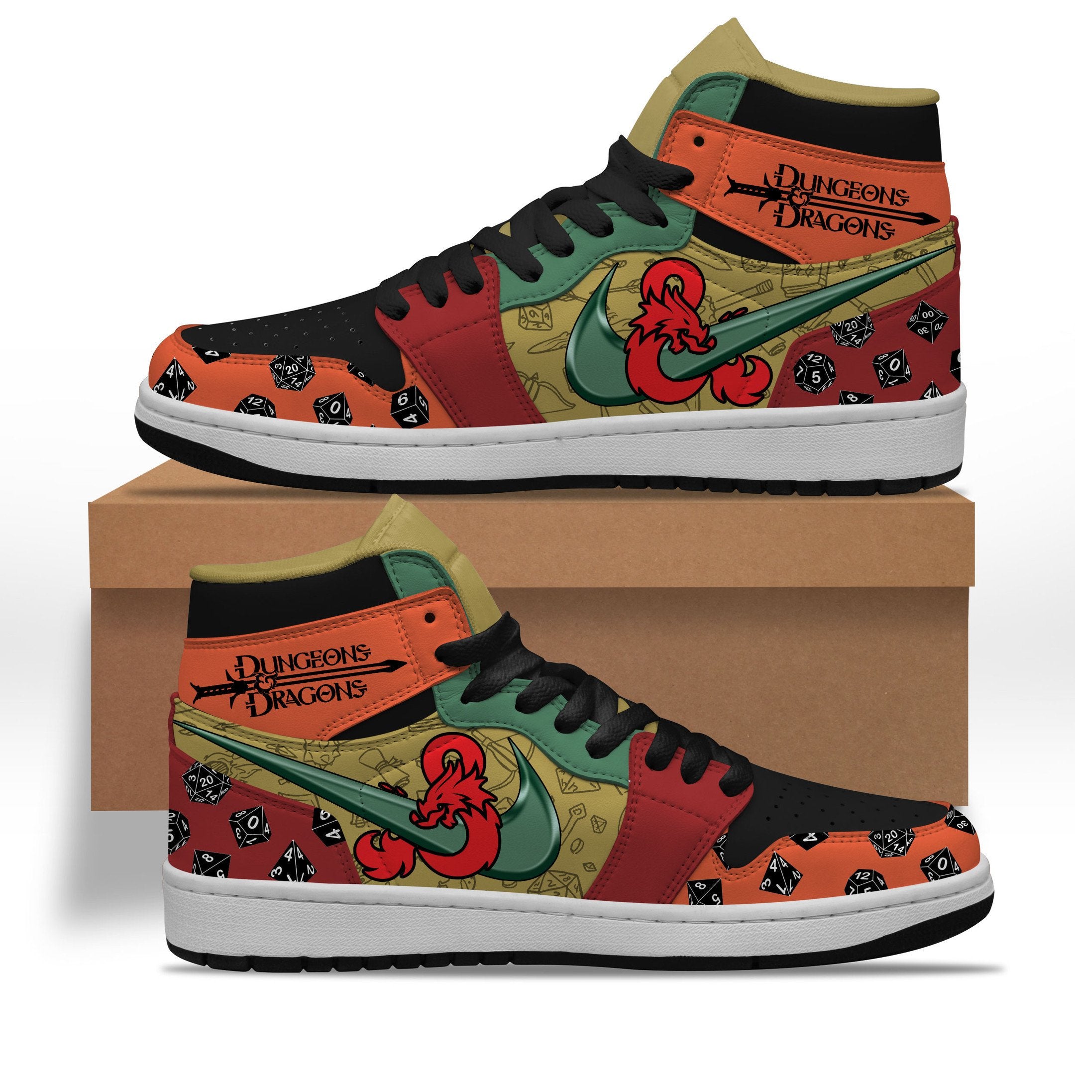 Ideafootwear Dungeons & Dragons AJ1 High Sneakers Shoes For Men And Women 2