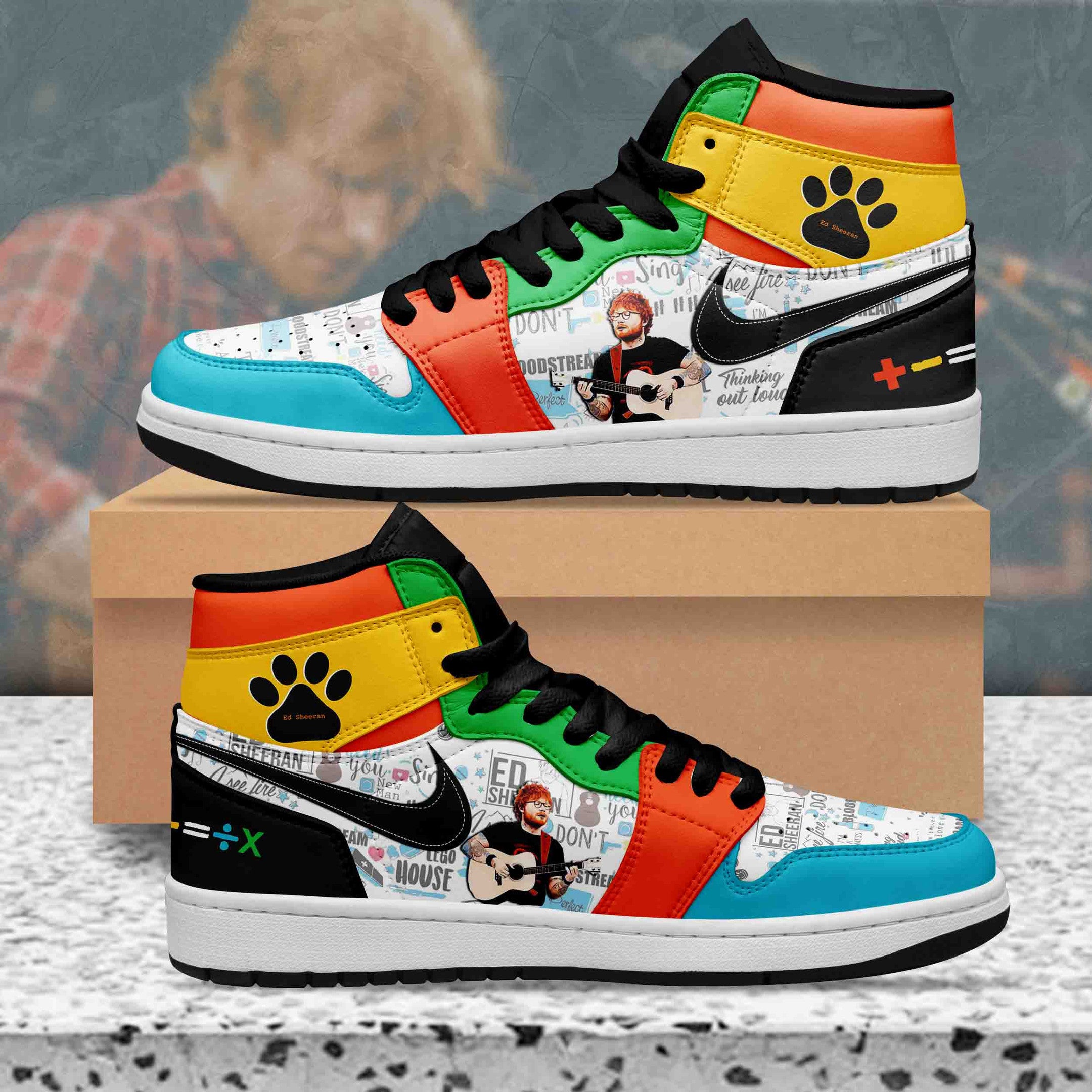 Ideafootwear Ed Sheeran AJ1 High Sneakers Shoes For Men And Women 3