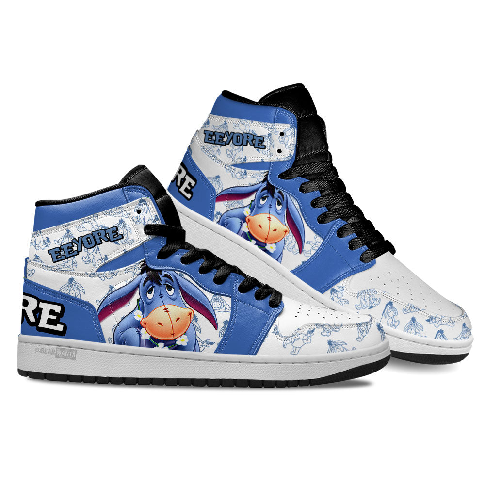 Ideafootwear Eeyore AJ1 High Sneakers Shoes For Men And Women 1