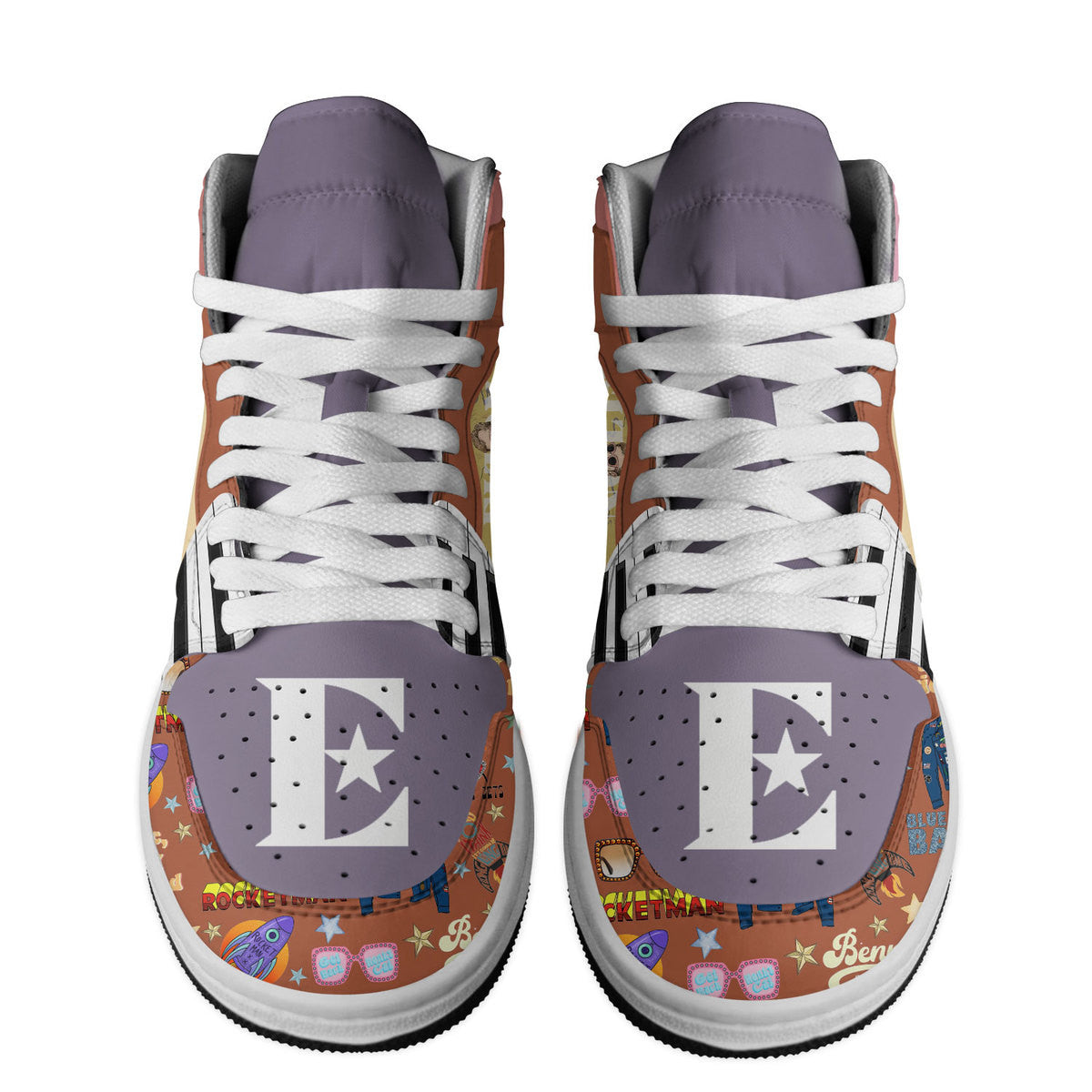 Ideafootwear Elton John AJ1 High Sneakers Shoes For Men And Women 3