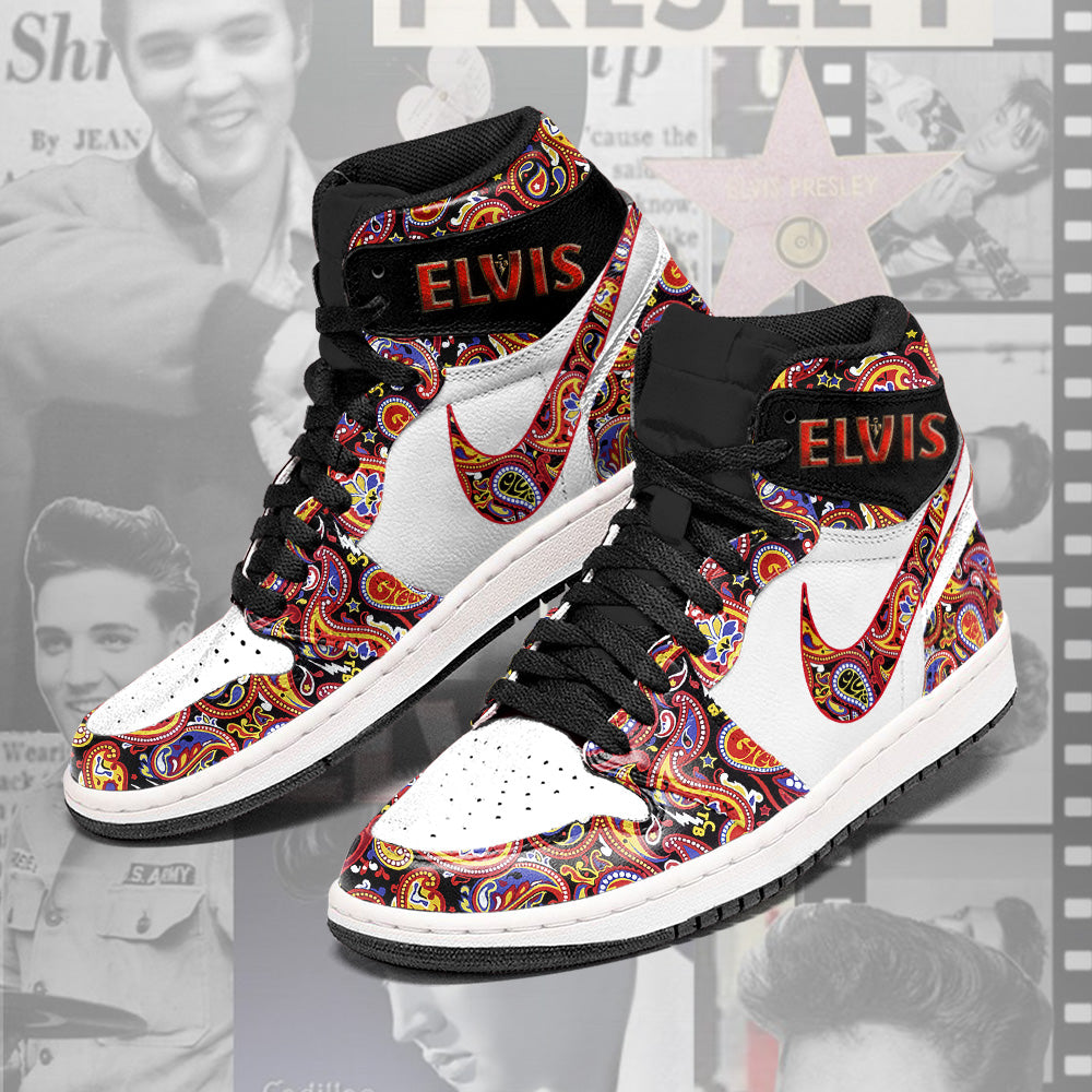 Ideafootwear Elvis Presley AJ1 High Sneakers Shoes For Men And Women 7