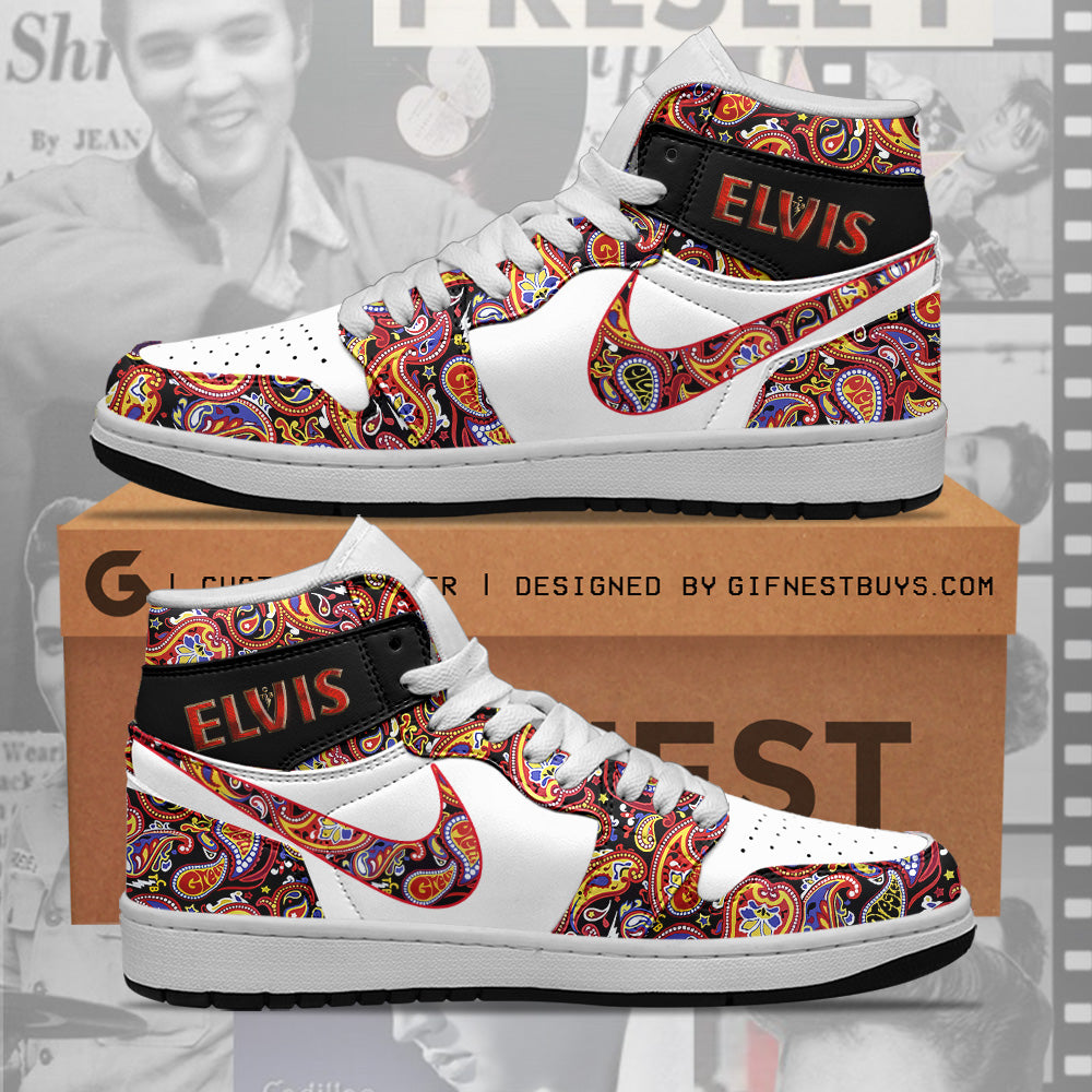 Ideafootwear Elvis Presley AJ1 High Sneakers Shoes For Men And Women 8