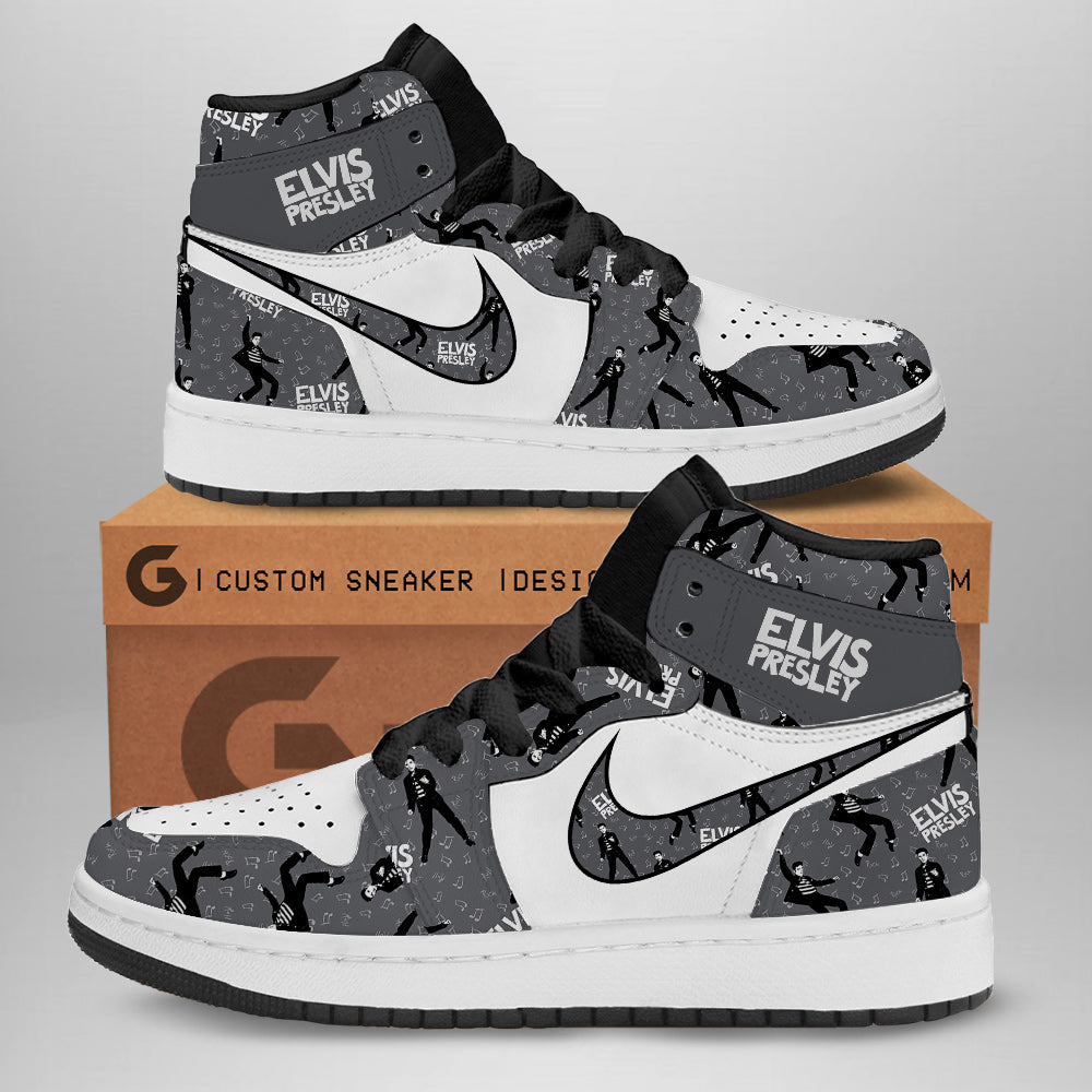 Ideafootwear Elvis Presley AJ1 High Sneakers Shoes For Men And Women 5