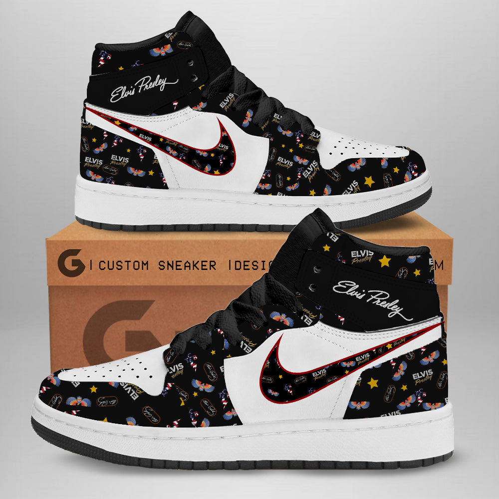 Ideafootwear Elvis Presley AJ1 High Sneakers Shoes For Men And Women 3