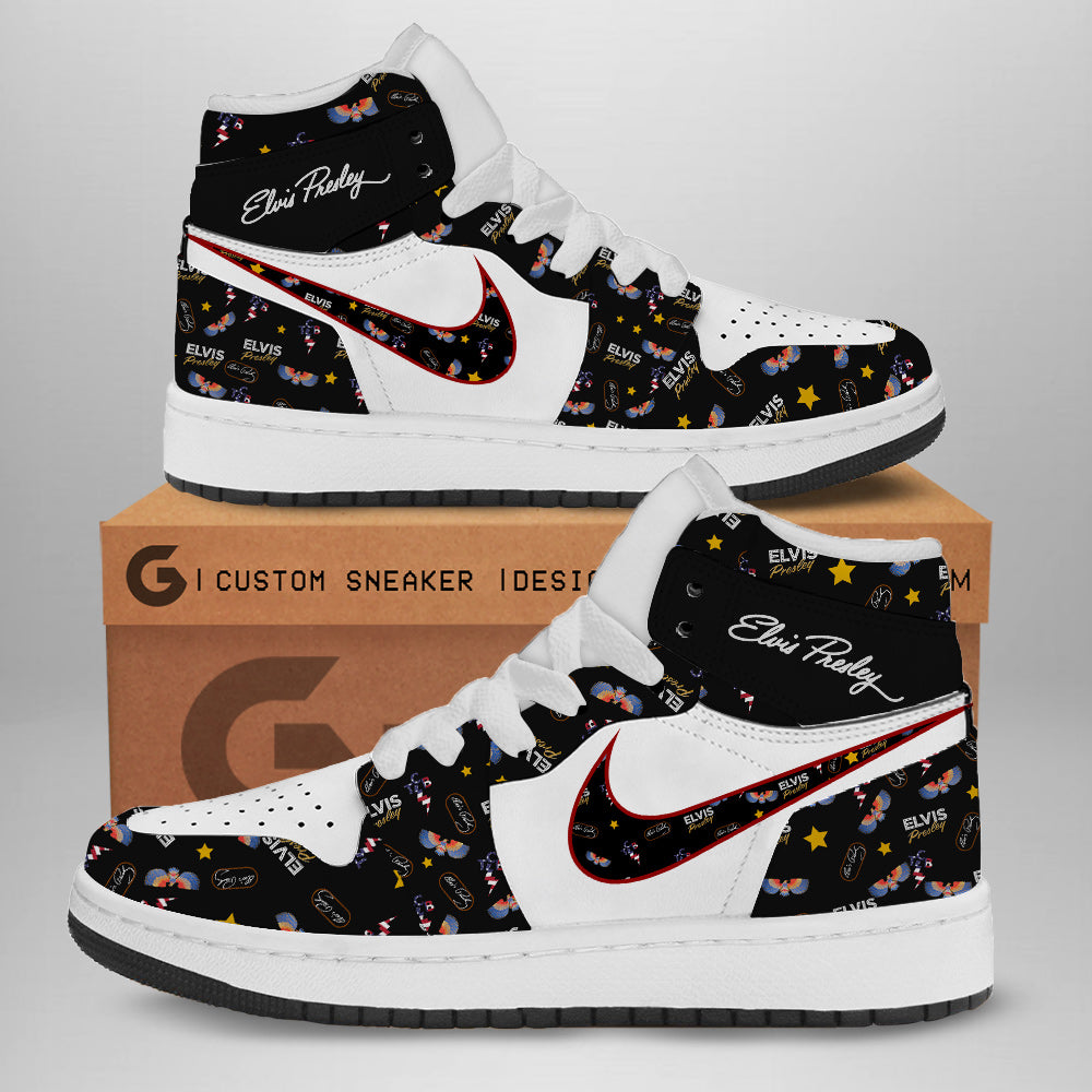 Ideafootwear Elvis Presley AJ1 High Sneakers Shoes For Men And Women 4