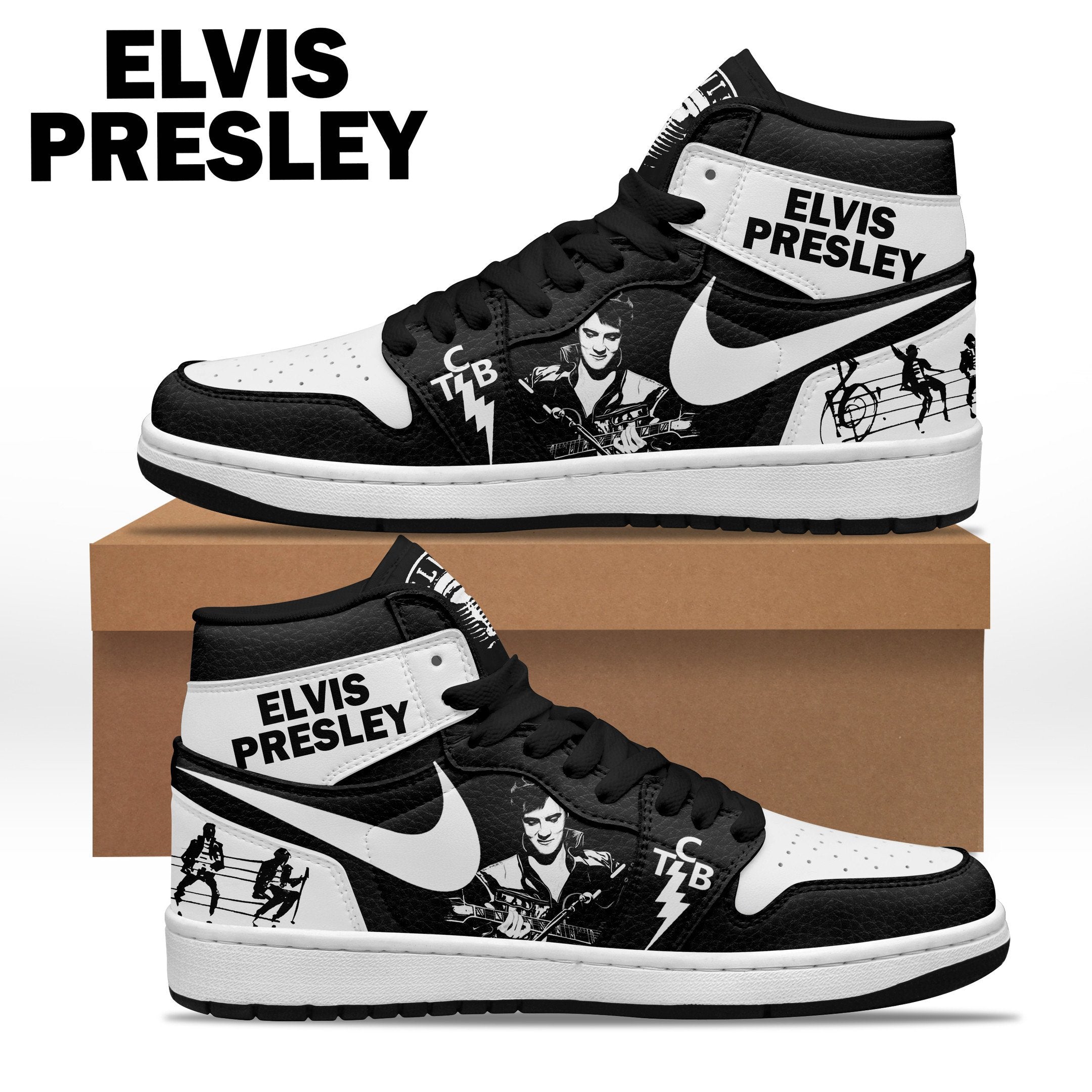 Ideafootwear Elvis Presley AJ1 High Sneakers Shoes For Men And Women 13