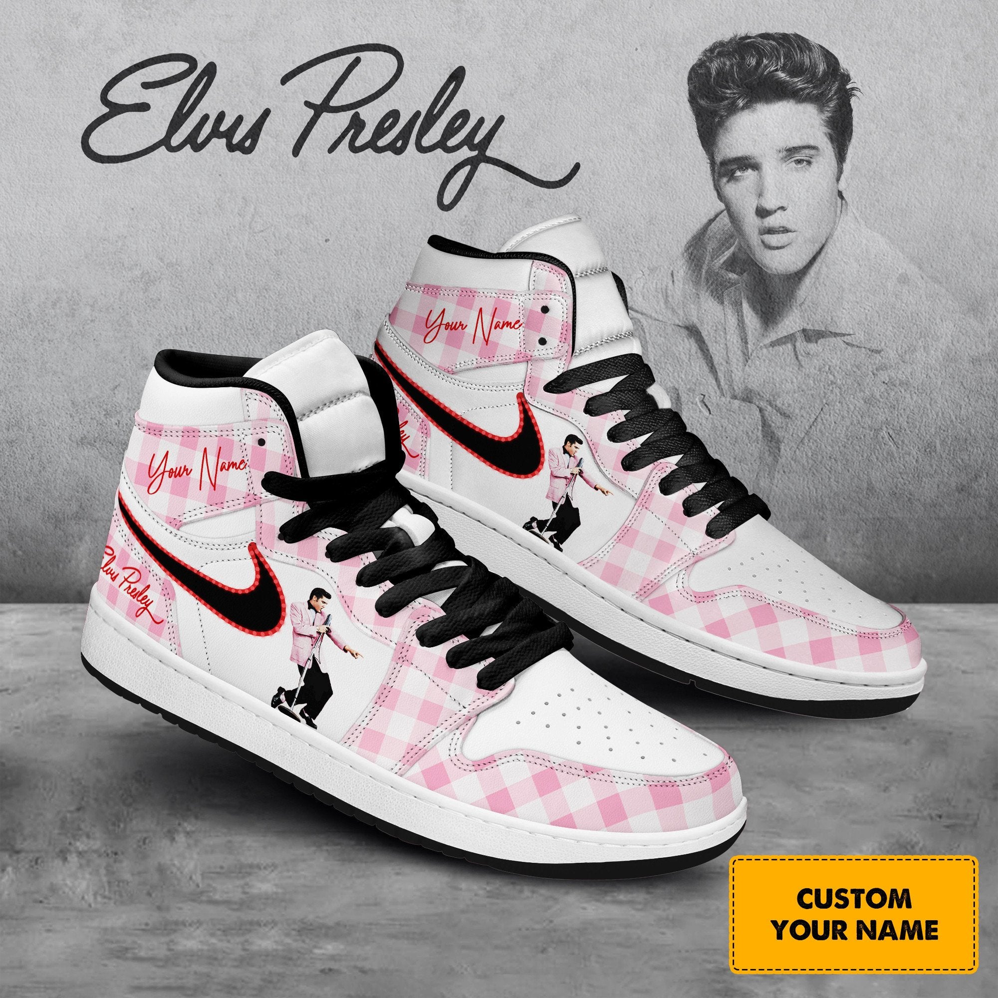 Ideafootwear Elvis Presley AJ1 High Sneakers Shoes For Men And Women 12