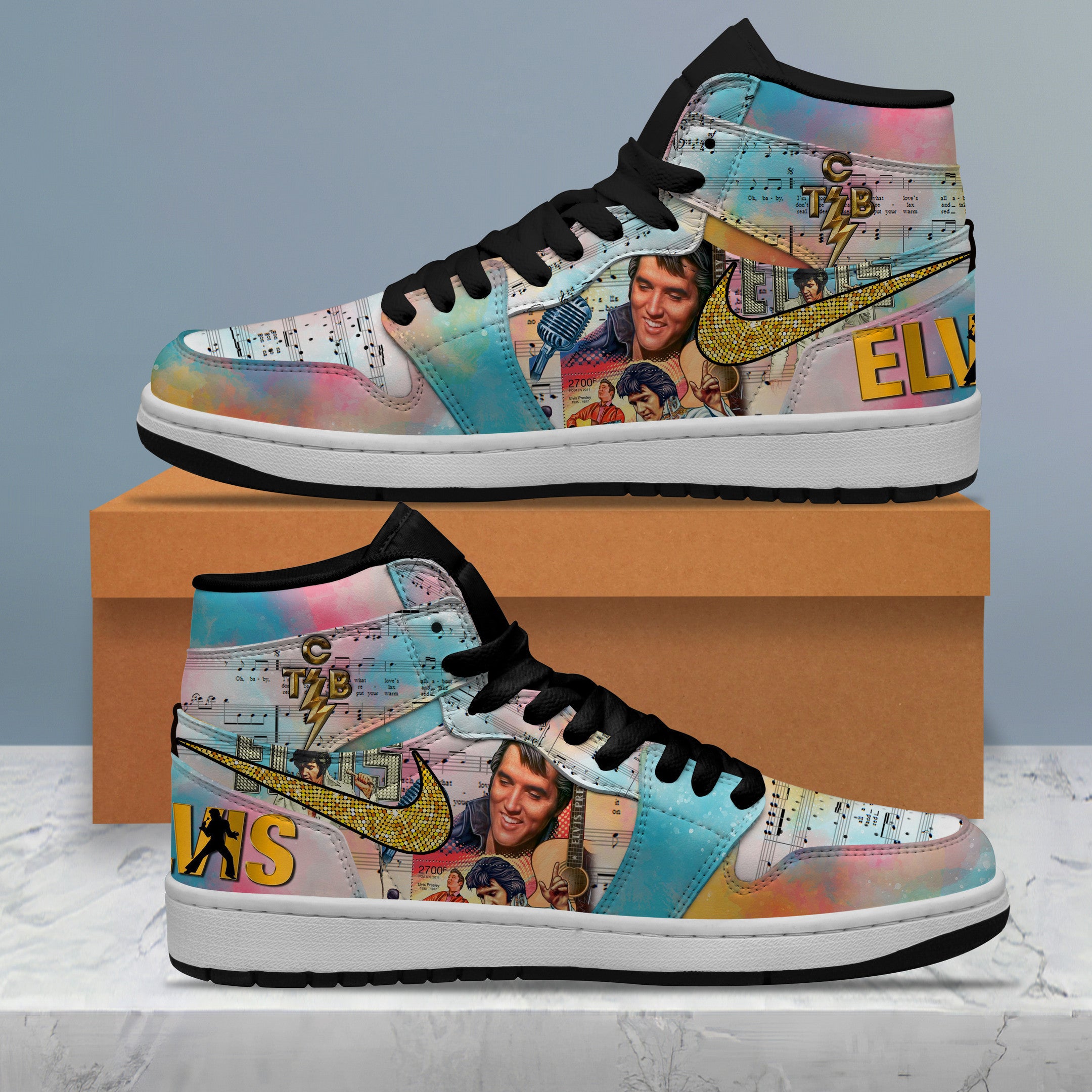 Ideafootwear Elvis Presley AJ1 High Sneakers Shoes For Men And Women 14