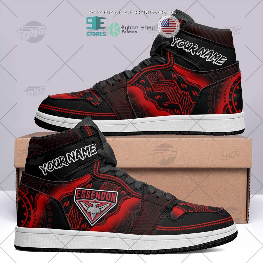 Ideafootwear Essendon Bombers AFL AJ1 High Sneakers Shoes For Men And Women 2