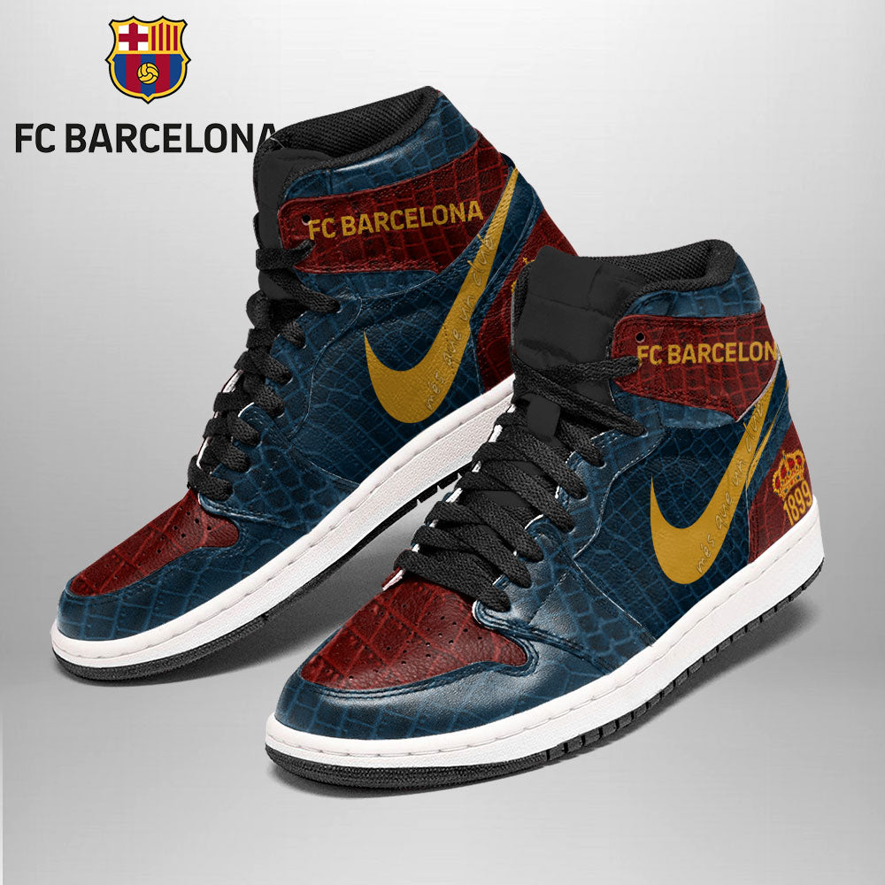 Ideafootwear FC Barcelona AJ1 High Sneakers Shoes For Men And Women 1