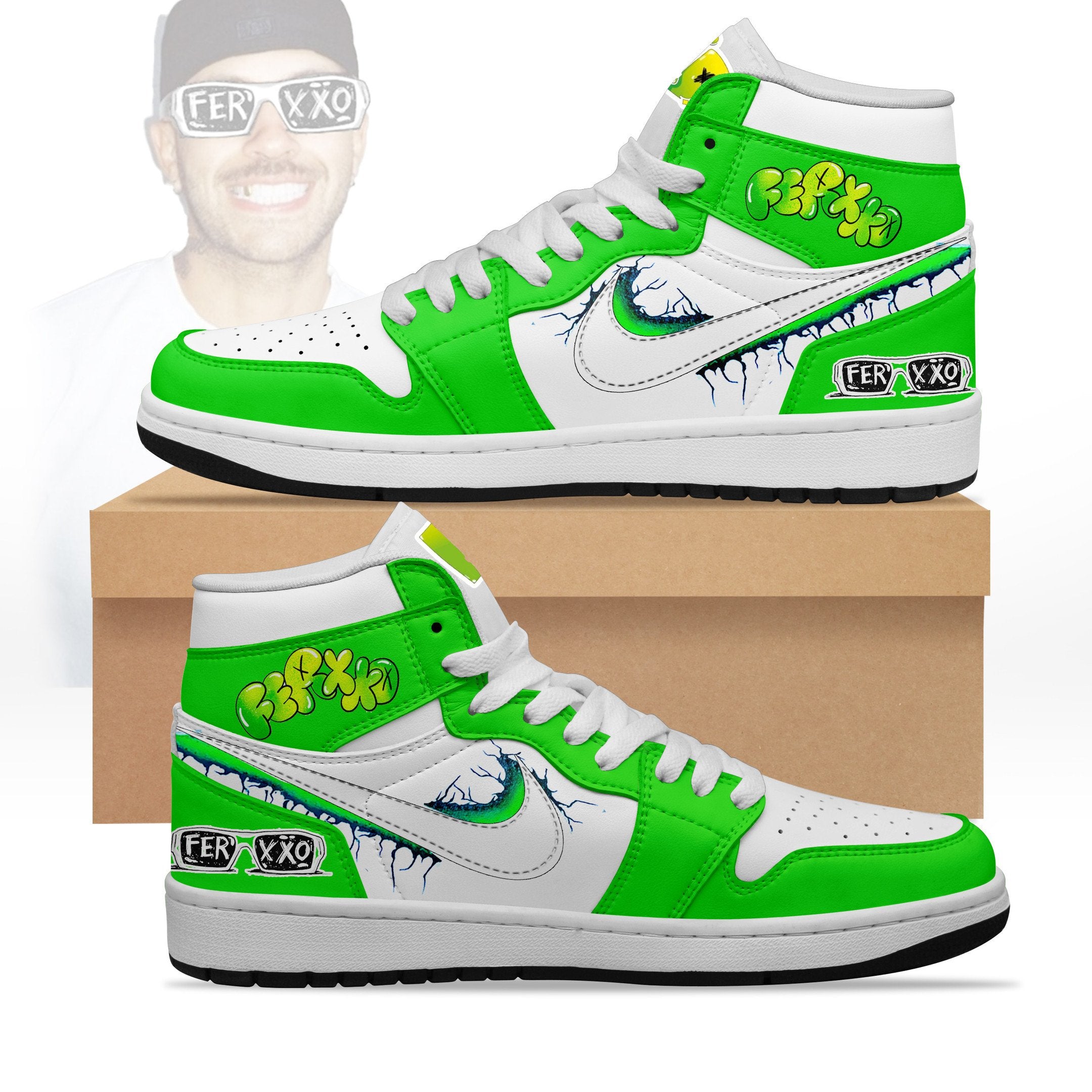 Ideafootwear Ferxxo Feid AJ1 High Sneakers Shoes For Men And Women 1
