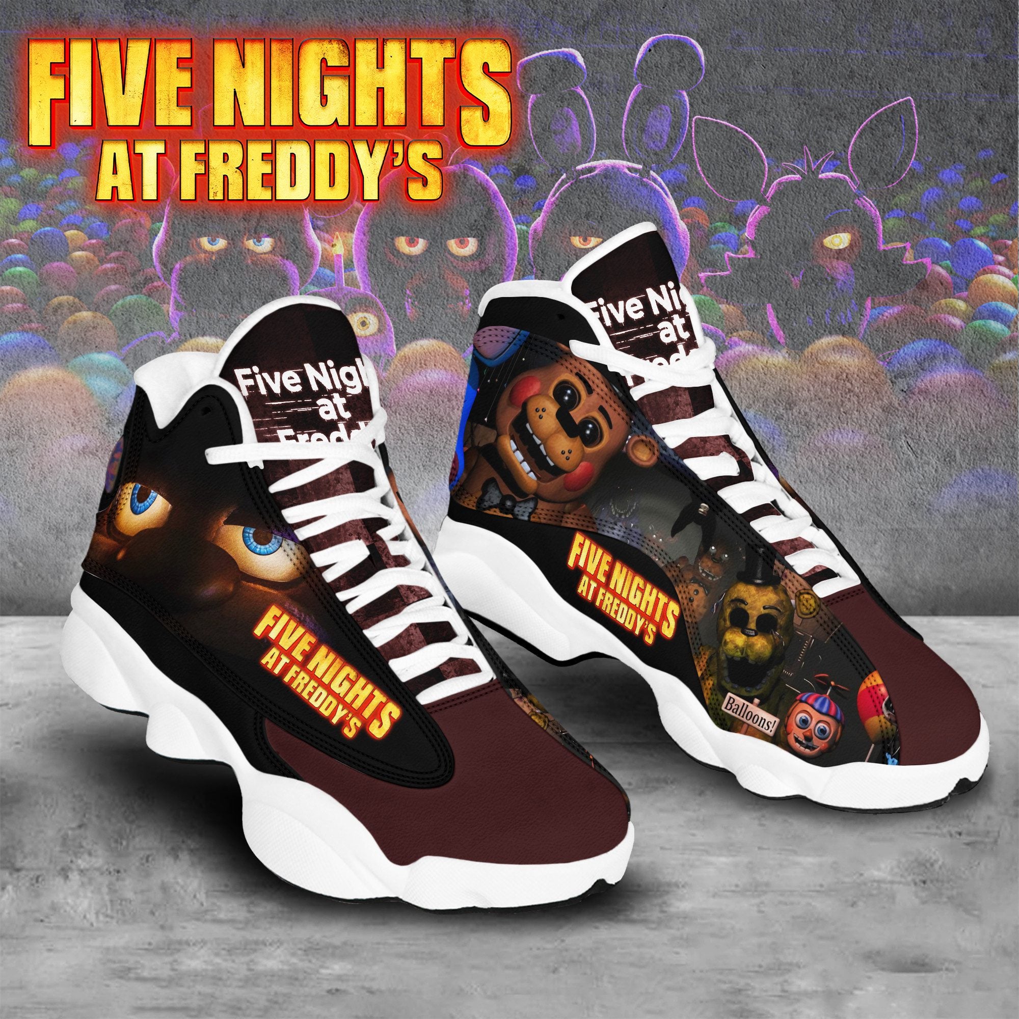 Ideafootwear Five Nights at Freddy’s AJ13 Sneakers Shoes For Men And Women 2
