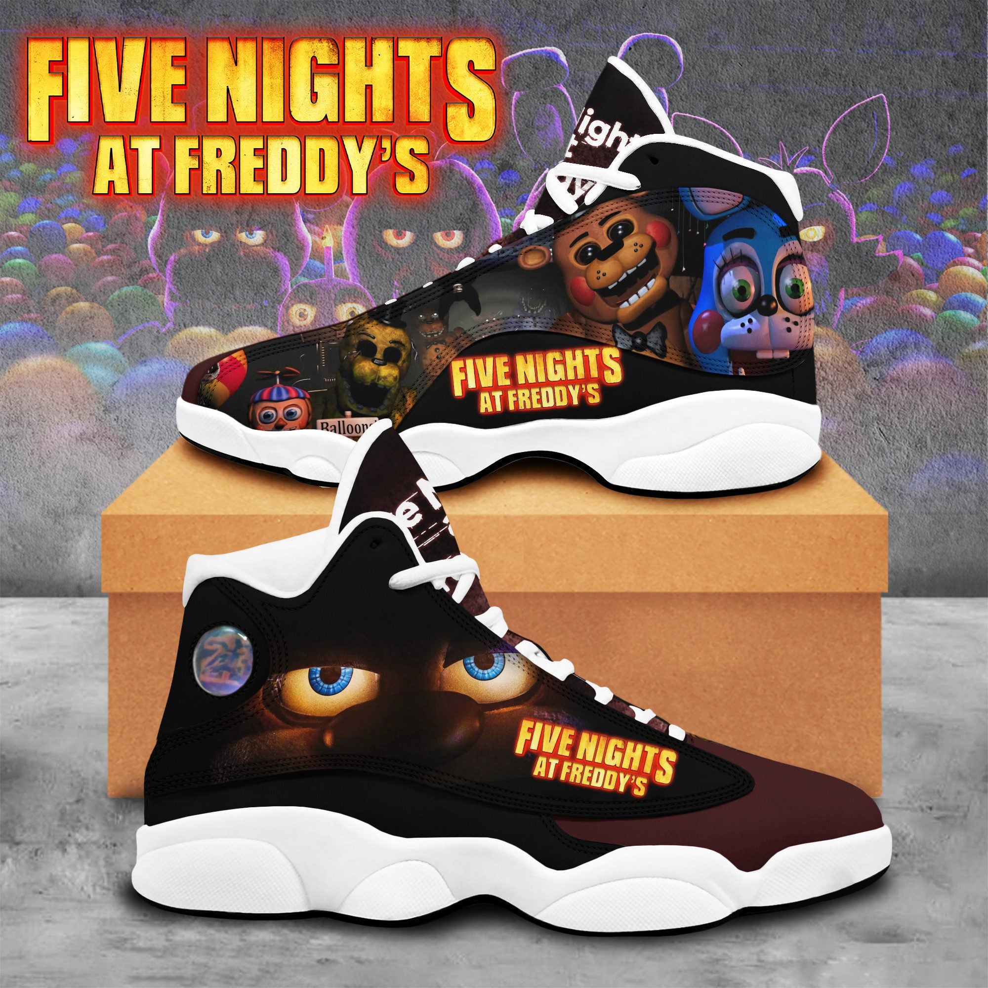 Ideafootwear Five Nights at Freddy’s AJ13 Sneakers Shoes For Men And Women 2