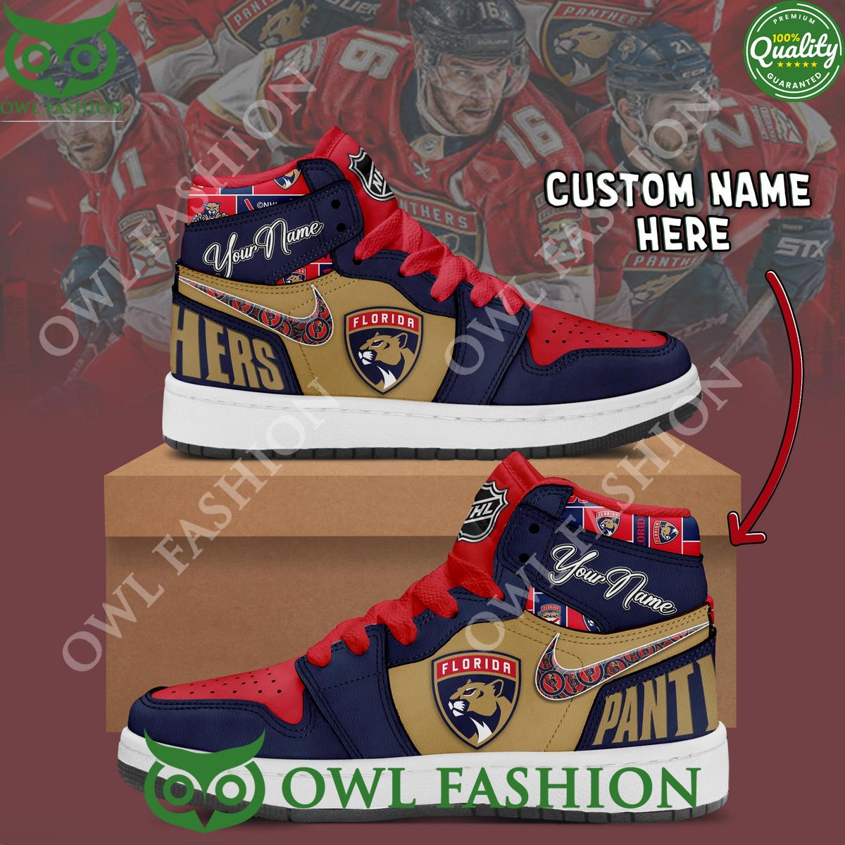 Ideafootwear Florida Panthers AJ1 High Sneakers Shoes For Men And Women 10