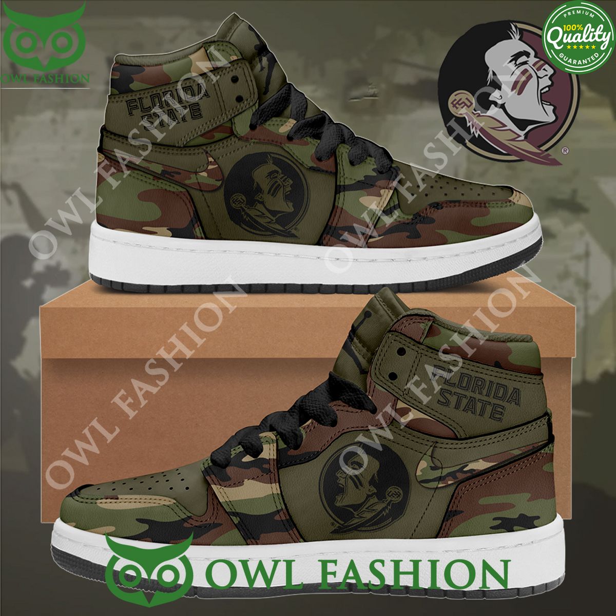 Ideafootwear Florida State Seminoles AJ1 High Sneakers Shoes For Men And Women 4