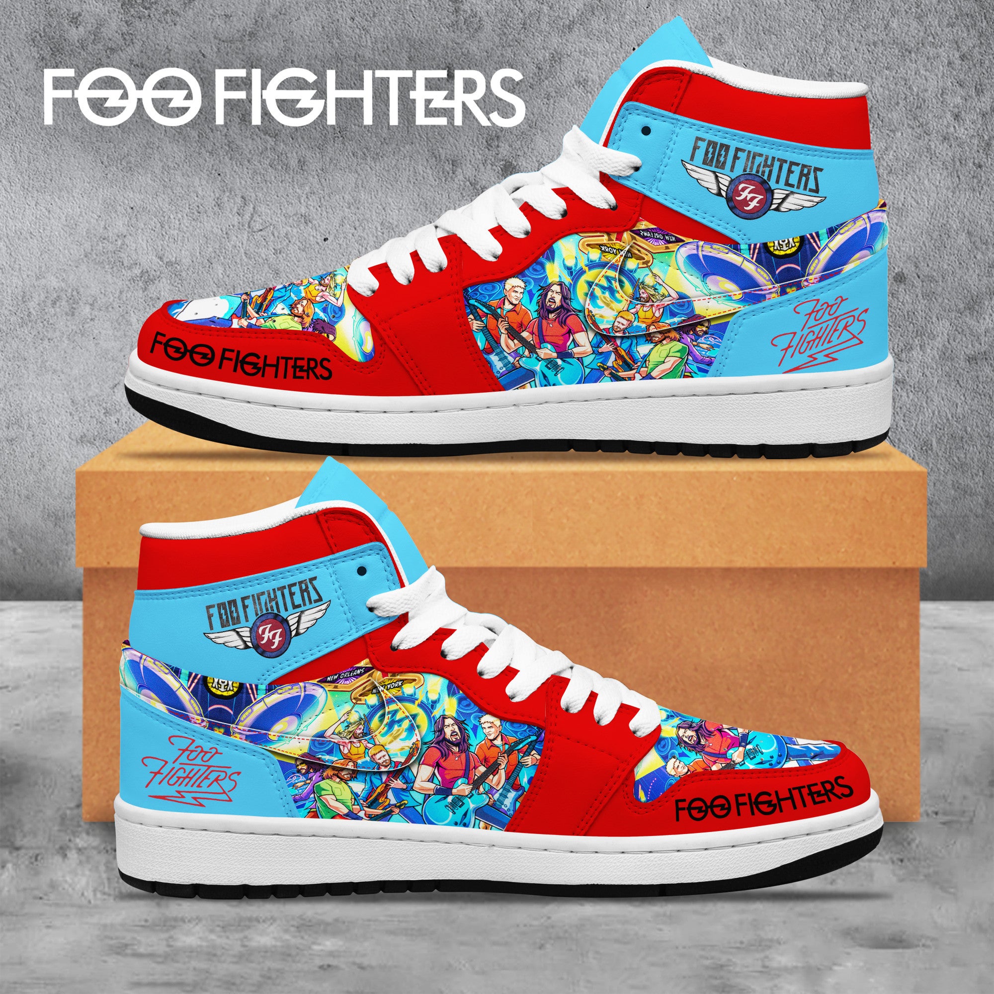 Ideafootwear Foo Fighters AJ1 High Sneakers Shoes For Men And Women 3