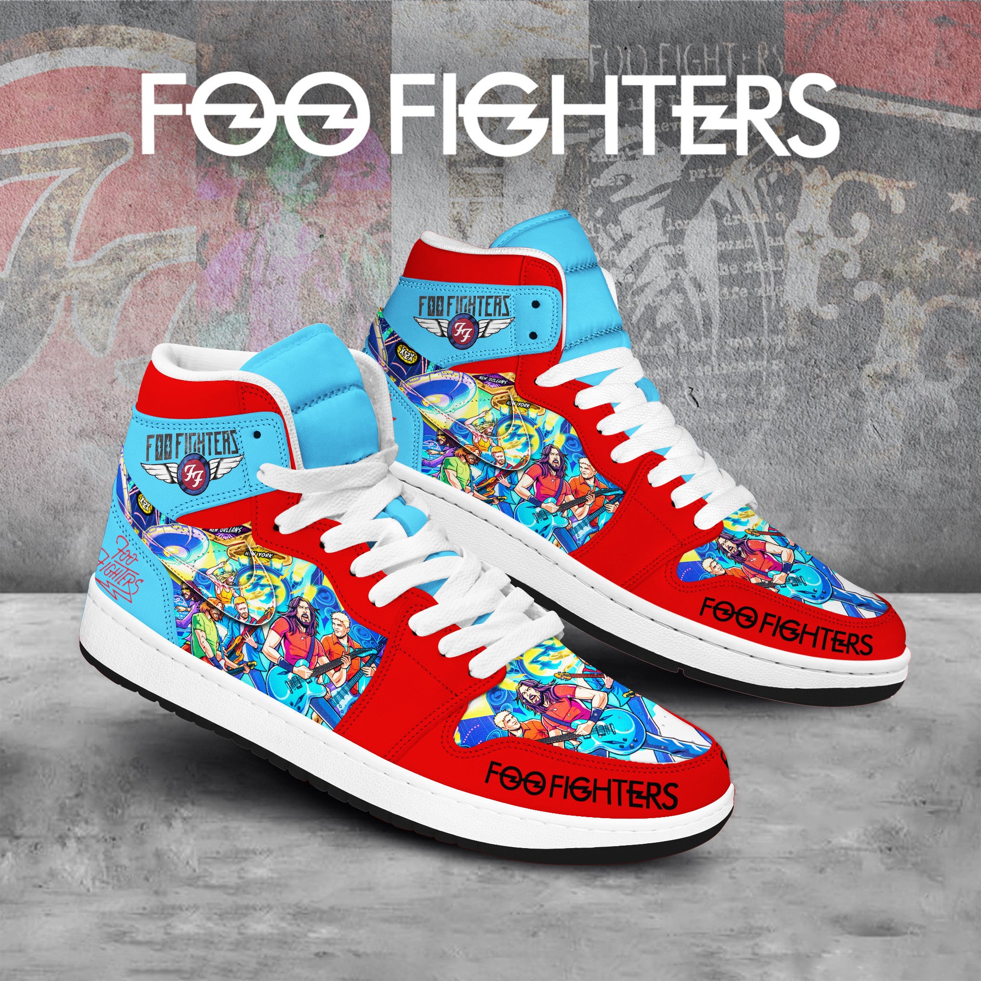 Ideafootwear Foo Fighters AJ1 High Sneakers Shoes For Men And Women 3