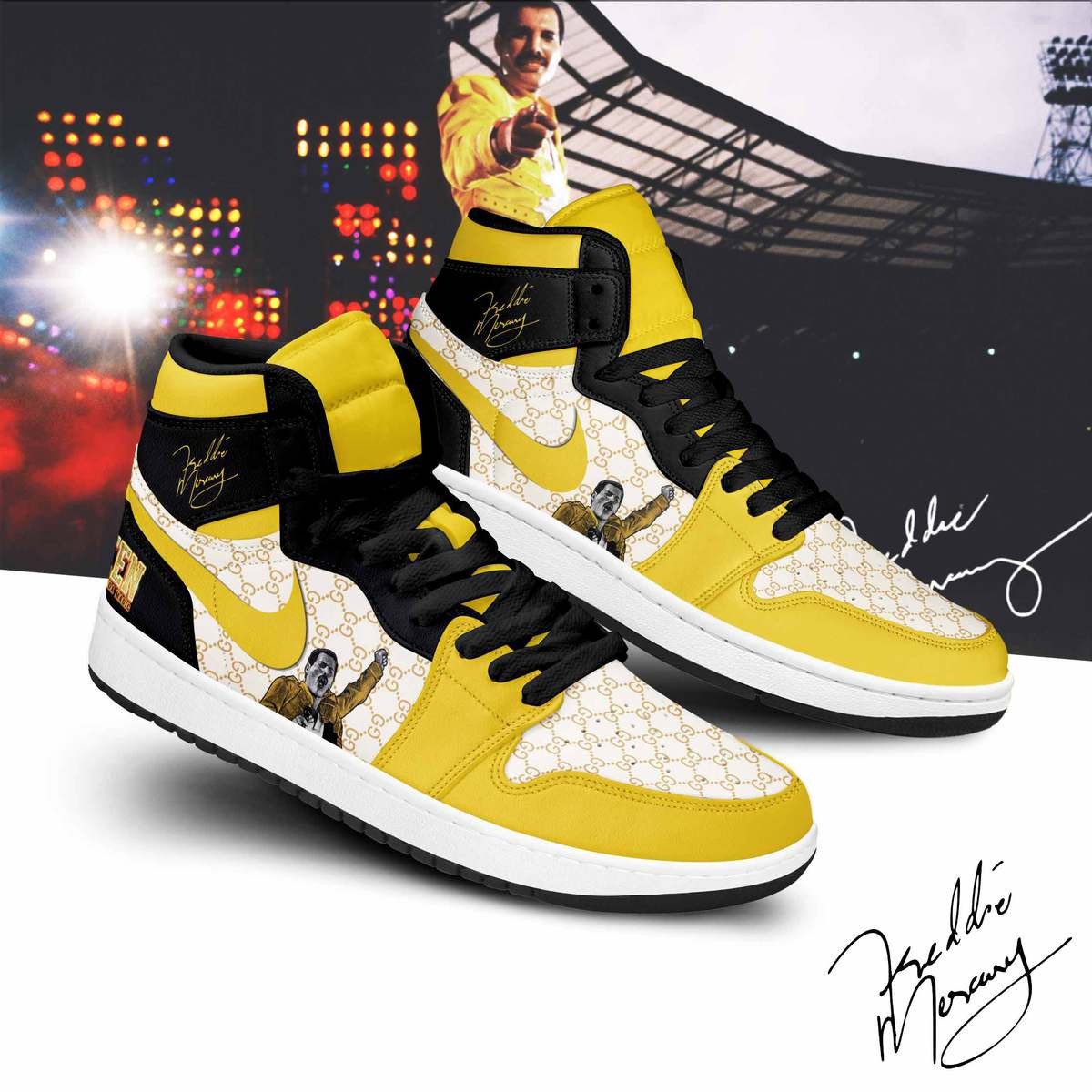 Ideafootwear Freddie Mercury AJ1 High Sneakers Shoes For Men And Women 2