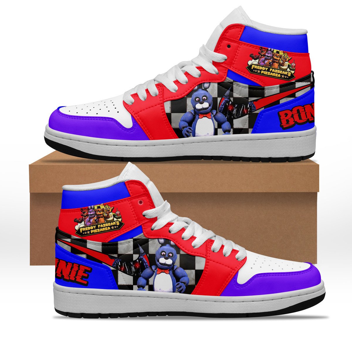 Ideafootwear Freddy Fazbear's Pizza AJ1 High Sneakers Shoes For Men And Women 4