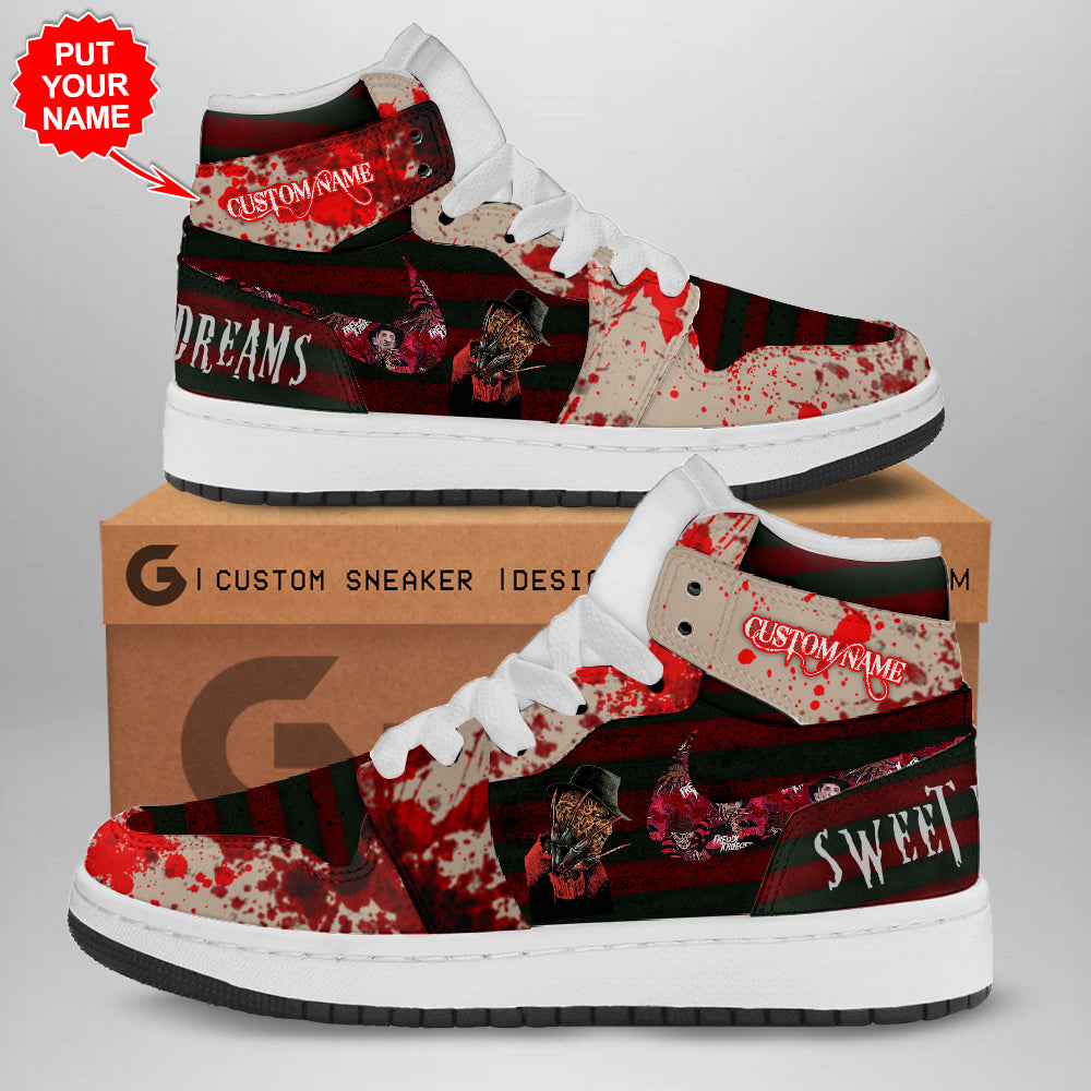 Ideafootwear Freddy Krueger AJ1 High Sneakers Shoes For Men And Women 2