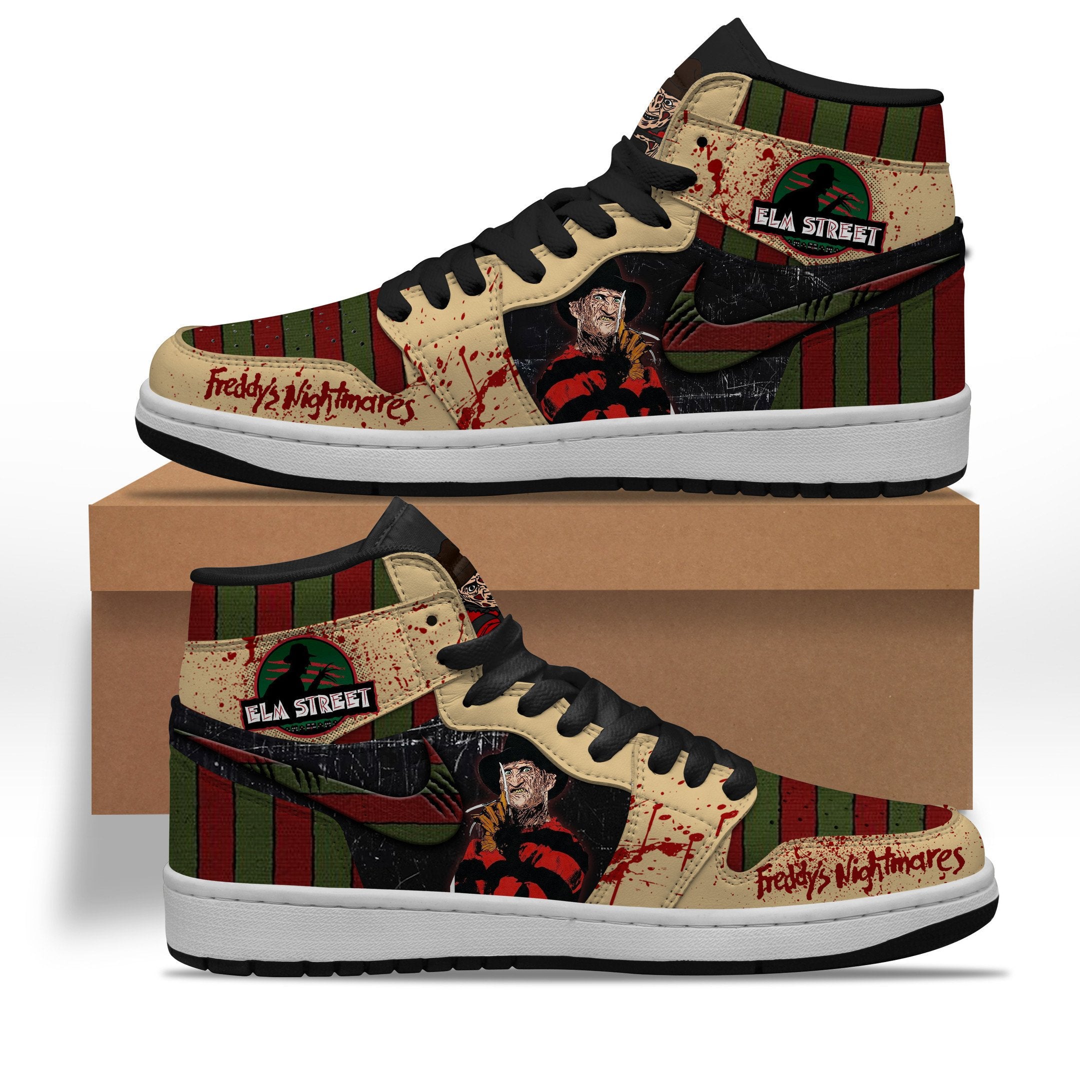 Ideafootwear Freddy's Nightmares AJ1 High Sneakers Shoes For Men And Women 1