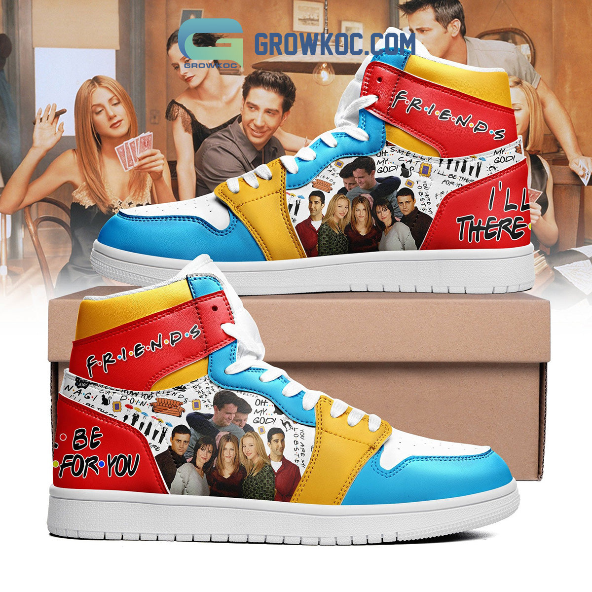 Ideafootwear Friends AJ1 High Sneakers Shoes For Men And Women 6