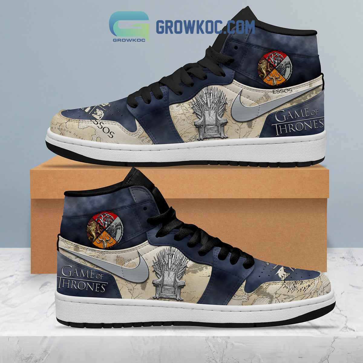 Ideafootwear Game of Thrones AJ1 High Sneakers Shoes For Men And Women 3